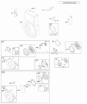Blower Housing Starter Rewind Diagram and Parts List for  Briggs and Stratton Engine